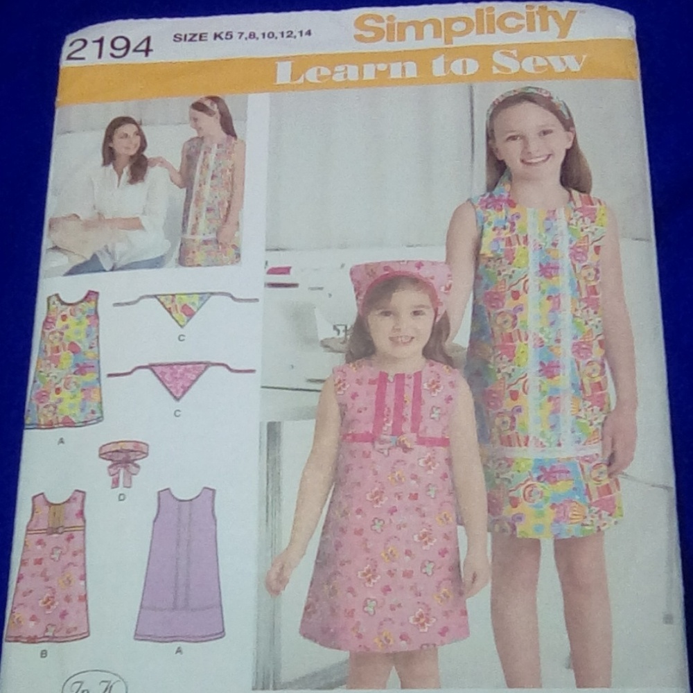 Simplicity 2194 Girl's Dress 5-7-8-10-12-14